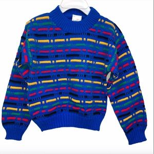 Vintage 80's Funkins Boys Sz 3 Blue Chunky Cable